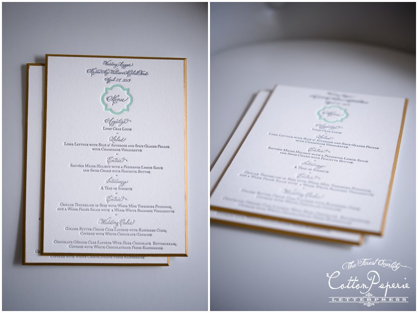 cottonpaperie letterpress invitation with beveled and gilded edges